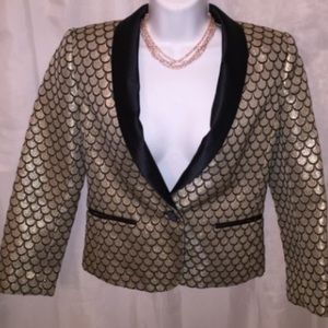 auth JUICY COUTURE size 4 gold silk brocade TUX